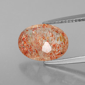 2.76캐럿 천연 오렌지 선스톤, 투명한, 11.5×8.8 mm, 투명/반투명