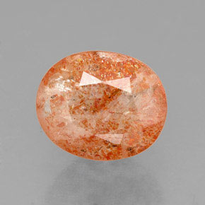 1.59캐럿 천연 오렌지 선스톤, 투명한, 8.6×7.2 mm, 투명/반투명