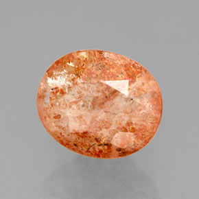 1.59캐럿 천연 오렌지 선스톤, 투명한, 8.6×7.2 mm, 투명/반투명