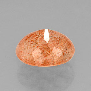 1.59캐럿 천연 오렌지 선스톤, 투명한, 8.6×7.2 mm, 투명/반투명