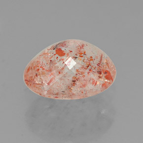 1.64캐럿 천연 오렌지 선스톤, 투명한, 8.6×7.1 mm, 투명/반투명