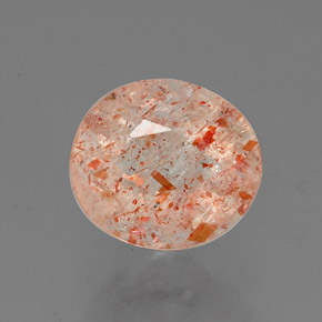 1.53캐럿 천연 오렌지 선스톤, 투명한, 7.8×6.9 mm, 투명/반투명