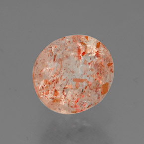 1.53캐럿 천연 오렌지 선스톤, 투명한, 7.8×6.9 mm, 투명/반투명