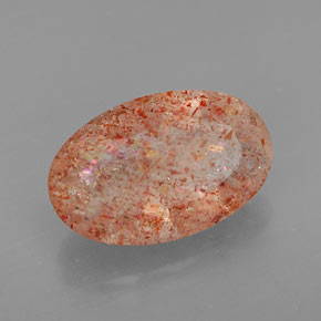 4.06캐럿 천연 오렌지 선스톤, 투명한, 13.6×8.6 mm, 투명/반투명