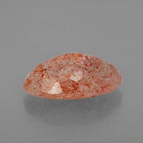 4.06캐럿 천연 오렌지 선스톤, 투명한, 13.6×8.6 mm, 투명/반투명