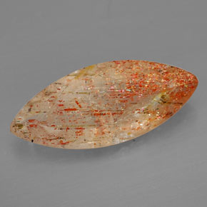 4.76캐럿 천연 오렌지 선스톤, 투명한, 19.9×8.5 mm, 투명/반투명