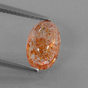 1.70캐럿 천연 오렌지 선스톤, 투명한, 10.3×6.5 mm, 투명/반투명