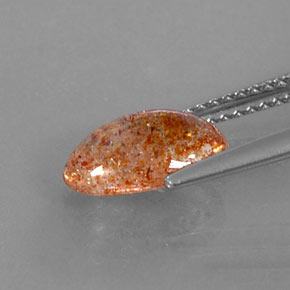 1.70캐럿 천연 오렌지 선스톤, 투명한, 10.3×6.5 mm, 투명/반투명