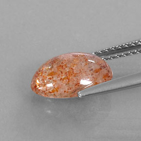 2.18캐럿 천연 오렌지 선스톤, 투명한, 10.4×7.7 mm, 투명/반투명