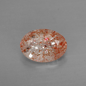 1.58캐럿 천연 오렌지 선스톤, 투명한, 9.4×6.7 mm, 투명/반투명