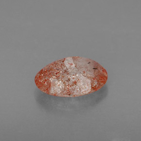 1.58캐럿 천연 오렌지 선스톤, 투명한, 9.4×6.7 mm, 투명/반투명