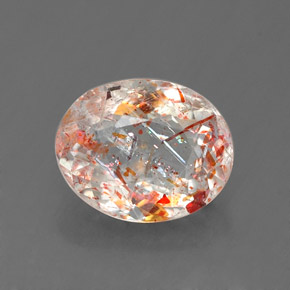 1.06캐럿 천연 오렌지 선스톤, 타원형 컷, 7.7×6.2 mm, 투명한