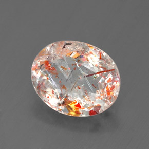 1.06캐럿 천연 오렌지 선스톤, 타원형 컷, 7.7×6.2 mm, 투명한
