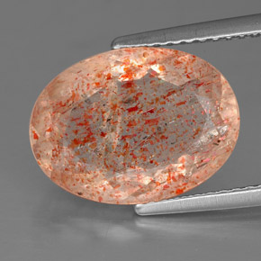 4.81캐럿 천연 오렌지 선스톤, 투명한, 13.8×10.2 mm, 투명/반투명
