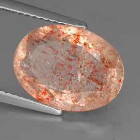 4.81캐럿 천연 오렌지 선스톤, 투명한, 13.8×10.2 mm, 투명/반투명