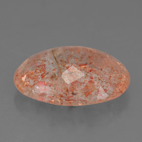 4.81캐럿 천연 오렌지 선스톤, 투명한, 13.8×10.2 mm, 투명/반투명