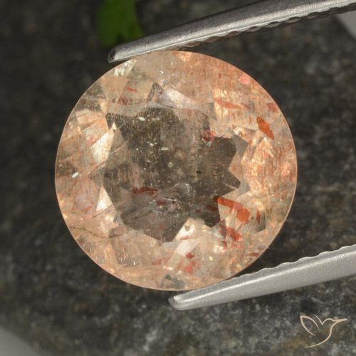 3.55ct 자연스러운 라이트 오렌지 썬스톤, 둥근, 투명한