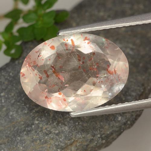 5.02캐럿 천연 매우 밝은 주황색 선스톤, 타원형 컷, 14.2×10 mm, 투명한