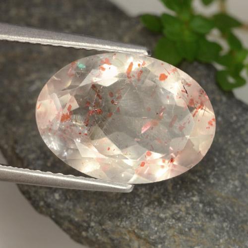 5.02캐럿 천연 매우 밝은 주황색 선스톤, 타원형 컷, 14.2×10 mm, 투명한