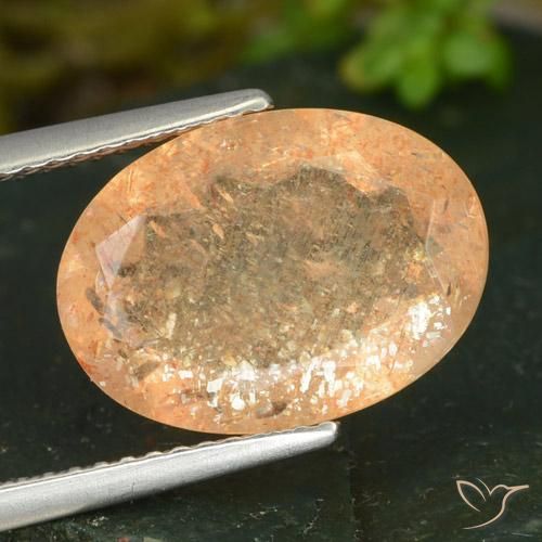 4.99ct 자연스러운 붉은 오렌지 썬스톤, 타원형, 투명한