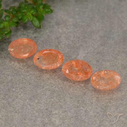 2.16캐럿 천연 진저 오렌지 선스톤 보석, 타원형 컷, 6.1×4.2 mm, 투명한
