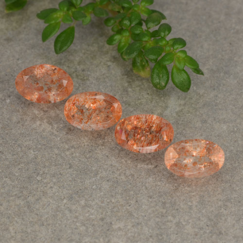 2.18캐럿 천연 미디엄 라이트 오렌지 선스톤 보석, 타원형 컷, 6.2×4.3 mm, 투명한