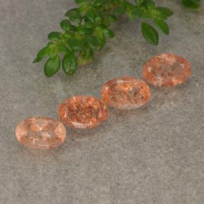 2.18캐럿 천연 미디엄 라이트 오렌지 선스톤 보석, 타원형 컷, 6.2×4.3 mm, 투명한