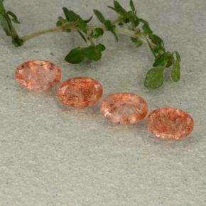 2.05캐럿 천연 자몽 오렌지 선스톤 보석, 타원형 컷, 6.1×4 mm, 투명한