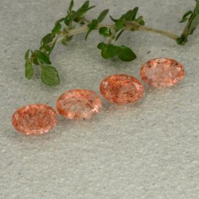 2.05캐럿 천연 자몽 오렌지 선스톤 보석, 타원형 컷, 6.1×4 mm, 투명한