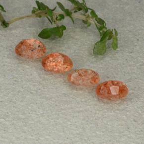 2.05캐럿 천연 자몽 오렌지 선스톤 보석, 타원형 컷, 6.1×4 mm, 투명한