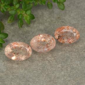 1.74캐럿 천연 라이트 타이거 오렌지 썬스톤 보석, 타원형 컷, 투명한