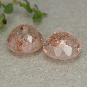 5.50캐럿 천연 라이트 오렌지 선스톤 보석, 라운드 컷, 9.00 mm, 투명한