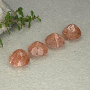 10.77캐럿 천연 붉은 오렌지 썬스톤 보석, 라운드 컷, 투명한