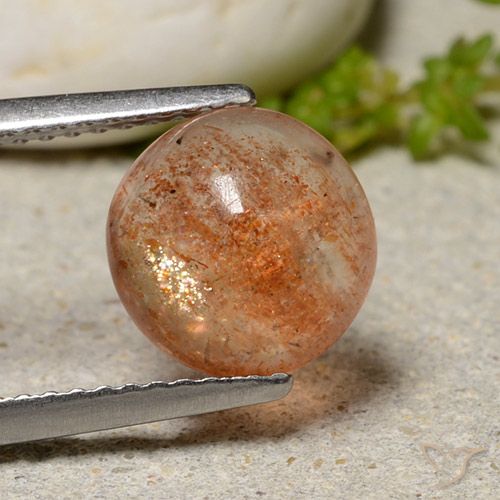 2.19ct 자연스러운 따뜻한 오렌지 썬스톤, 둥근, 투명한