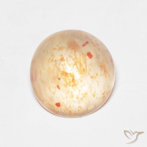 2.14ct 자연스러운 멜론 오렌지 썬스톤, 둥근, 투명한