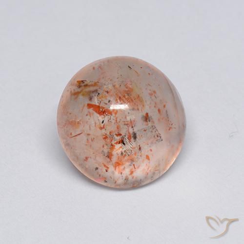 2.13ct 자연스러운 피치 오렌지 썬스톤, 둥근, 투명한