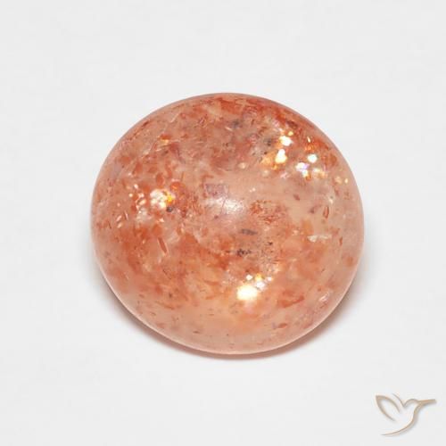 2.03ct 자연스러운 붉은 오렌지 썬스톤, 둥근, 투명한