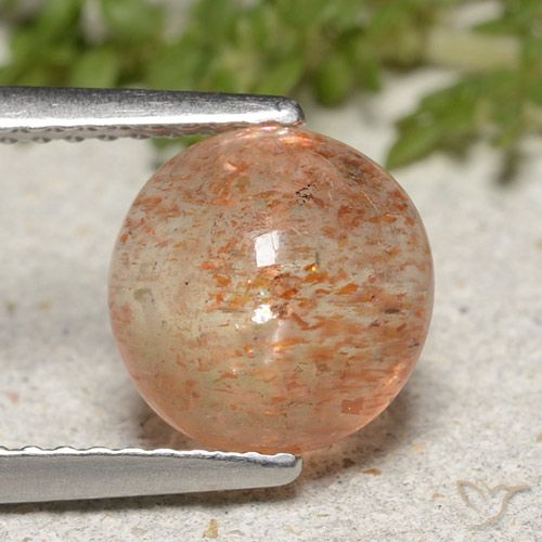 1.95ct 자연스러운 따뜻한 오렌지 썬스톤, 둥근, 투명한