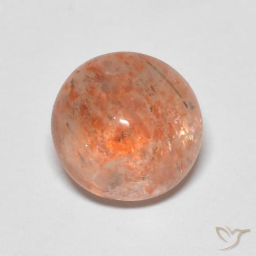 2.20ct 자연스러운 붉은 오렌지 썬스톤, 둥근, 투명한