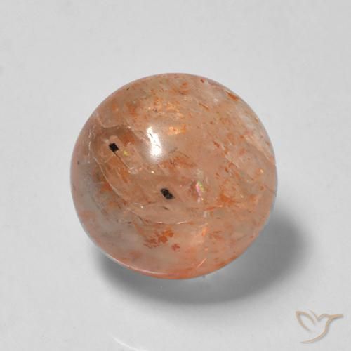 2.35ct 자연스러운 붉은 오렌지 썬스톤, 둥근, 투명한