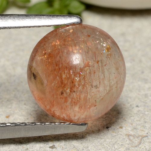2.29ct 자연스러운 붉은 오렌지 썬스톤, 둥근, 투명한