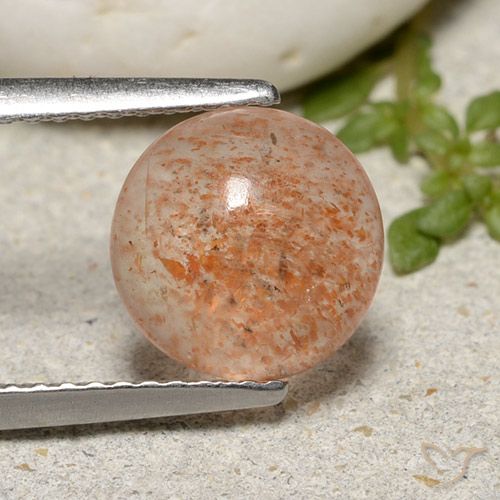 1.84ct 자연스러운 붉은 오렌지 썬스톤, 둥근, 투명한