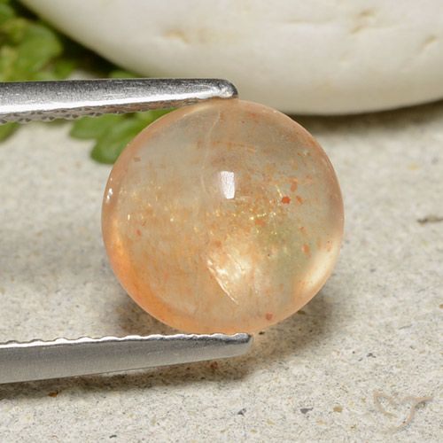 2.05ct 자연스러운 멜론 오렌지 썬스톤, 둥근, 투명한