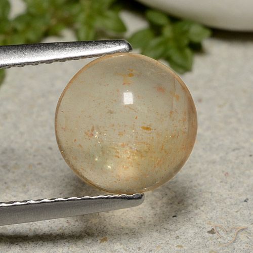 2.05ct 자연스러운 멜론 오렌지 썬스톤, 둥근, 투명한