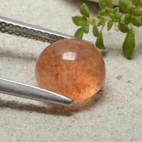2.03캐럿 천연 붉은빛 오렌지 선스톤, 라운드 컷, 8.19 mm, 투명한