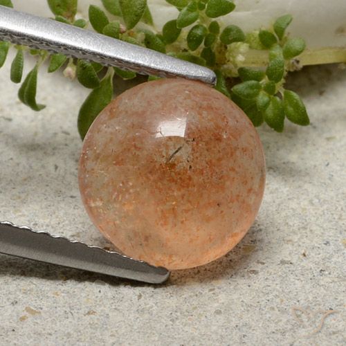 1.98ct 자연스러운 미디엄 오렌지 썬스톤, 둥근, 투명한