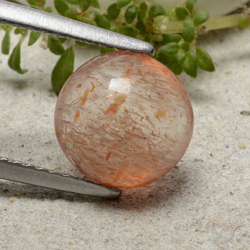 2.28ct 자연스러운 미디엄 오렌지 썬스톤, 둥근, 투명한