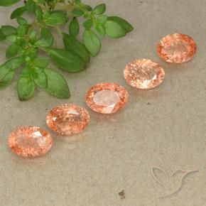 3.60캐럿 천연 진저 오렌지 썬스톤 보석, 타원형 컷, 투명한