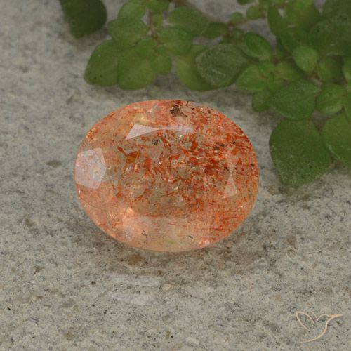 4.28ct 자연스러운 붉은 오렌지 썬스톤, 타원형, 투명한