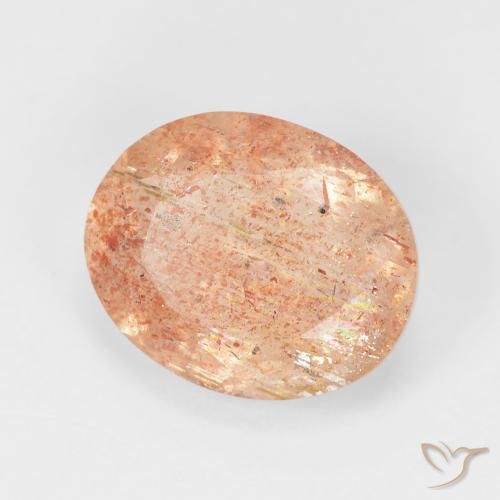4.69캐럿 천연 Medium Light-Orange 썬스톤, 타원형, 투명한